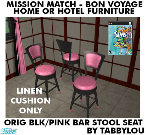 Sims 2 — TL - MM BV HOH Furniture OrigBlackPink BarStoolSeatLI by TabbyLou — 