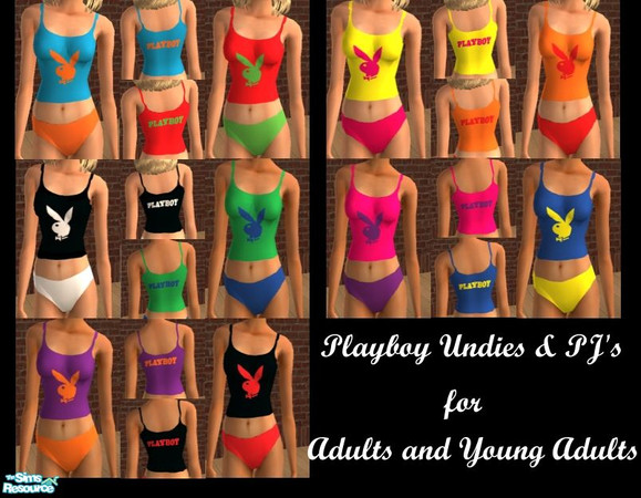 Sims 2 — Playboy Bunny PJs by frogger1617 — Playboy bunny pjs for your adult and young adult sims. Available as underwear