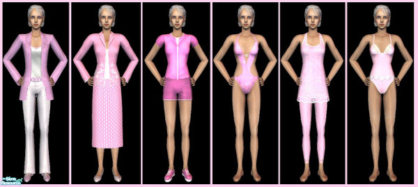 Sims 2 — Elder Class Pretty in Pink Set by Dgandy — Done as a request. Now your Elders can look nice in Pink. The Jeans