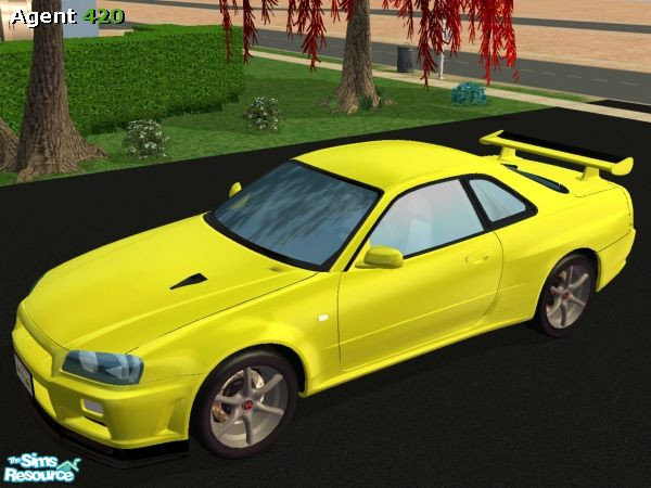 Sims 2 — A420 Metallic Yellow Nissan Skyline R34 by Agent420 — An Awesome new Metallic Yellow Nissan Skyline R34. MESH by