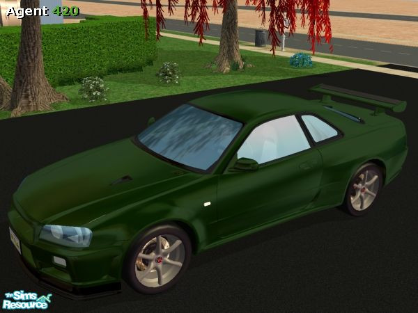 Sims 2 — A420 Metallic Dark Green Nissan Skyline R34 by Agent420 — An Awesome new Metallic Dark Green Nissan Skyline R34.