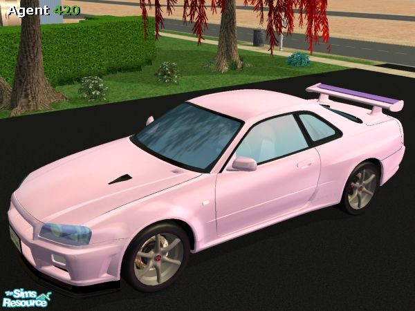 Sims 2 — A420 Metallic Cotton Candy Pink Nissan Skyline R34 by Agent420 — An Awesome new Metallic Cotton Candy Pink