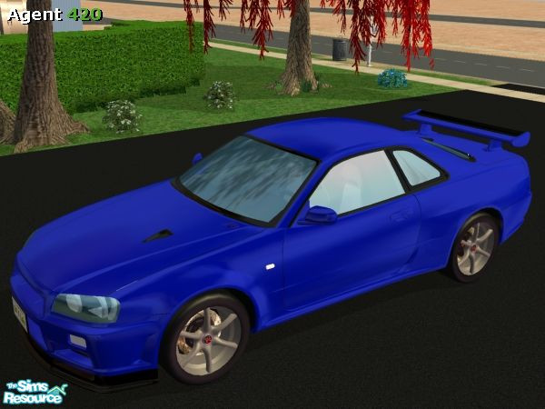 Sims 2 — A420 Metallic Blue Nissan Skyline R34 by Agent420 — An Awesome new Metallic Blue Nissan Skyline R34. MESH by