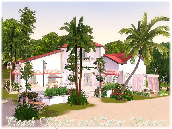 Sims 3 — Peach Stylist&Tattoo Saloon [Workplace]  by TugmeL — Modern, spacious Stylist and Tattoo Saloon for you! 1