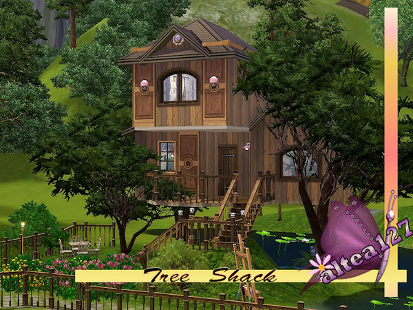 Sims 3 — Tree Shack by altea127 — Tree Shack. Small house situated on a lake and supported by trees. Perfect spot for
