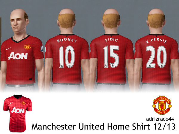 Sims 3 — Manchester United Home Shirt 12/13 by adrizrace44 — This is my Manchester United Home Shirt for the 2012-2013