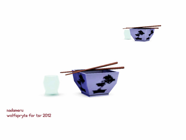 Sims 3 — Nadameru Dining Place Setting by wolfspryte — part of the Nadameru Dining Collection Asian inspired Nadameru