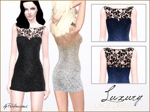 Sims 3 — Luxury Lace Dress by Pralinesims — New handpainted, glittering lace dress for your simmies! You can find a