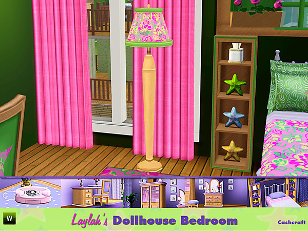 Sims 3 — Laylah's Dollhouse Floorlamp by Cashcraft — A pretty floor lamp for Laylah's Dollhouse. Created for TSR.