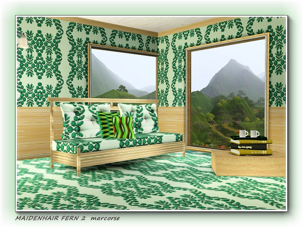 Sims 3 — Maidenhair Fern 2 pattern by marcorse — Strings of maidenhair fern in a simple repeat pattern. 2 recolourables.