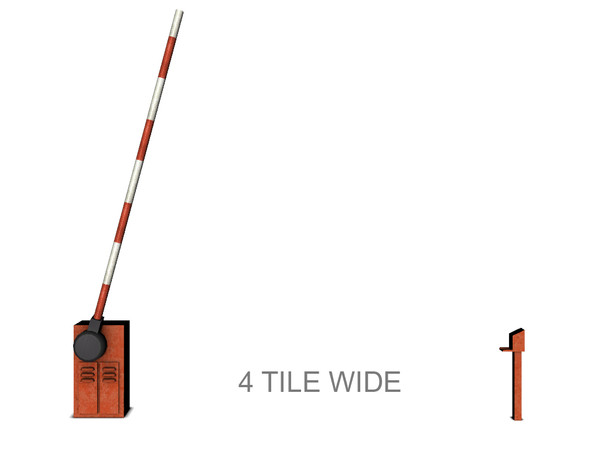 Sims 3 — 4-tile parking barrier (open) by Cyclonesue — Not closed yet, but it could do any time soon. Best hope your Sims