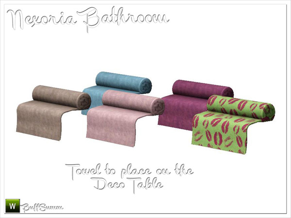 Sims 3 — Nexoria Bath Deco Table Towel by BuffSumm — Design-oriented modern bathroom. Clear and straight-lined