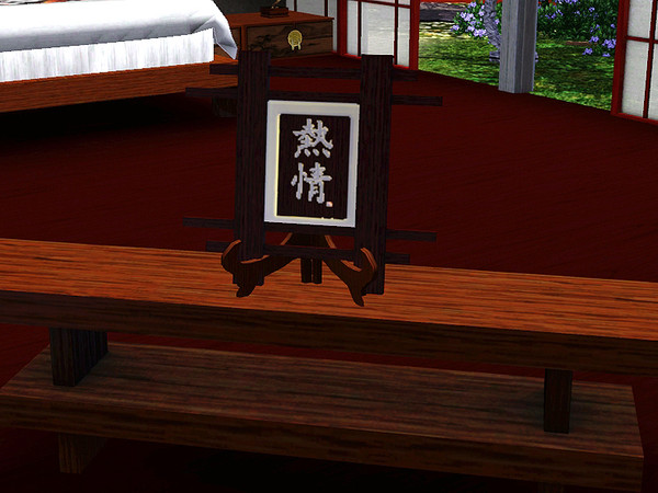 Sims 3 — Asian Inspired Bedroom Table Plaque by TheNumbersWoman — Zen and relaxation are key to eternal happiness. Relax