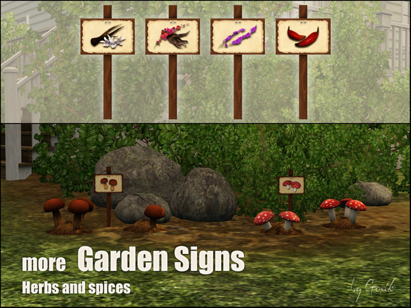 Sims 3 — Garden Signs - Herbs and spices by Gosik — Garden Signs - Herbs and spices made by Gosik at The Sims Resource.