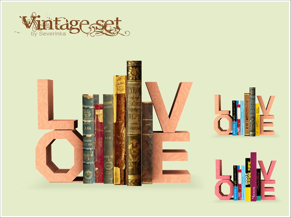 Sims 3 — Stand with books 'Love' by Severinka_ — Created by Severinka, Old books on the stand of the letters 'Love'. For