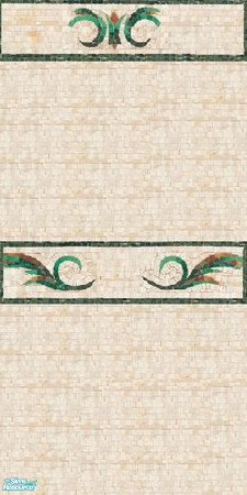 Sims 2 — Green \'Fleur\' Wall Covering by mianatw1 — With it\'s multi-colored green \'fleurs\', this wall covering speaks