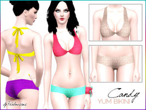 Sims 3 — Candy Yum Bikini by Pralinesims — New handpainted, colorful bikini for your simmies! 4 recolorable Channels