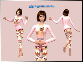 Sims 2 — MXM Funny Pajamas for Adults - Pink by MAXImalistka — Adult female PJ