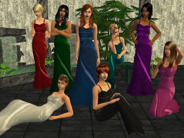 Sims 2 — Satin Gown Set by zaligelover2 — 8 formal gowns for AF.