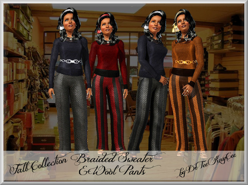 The Sims Resource - Fall Collection: Sweater & Pants Set