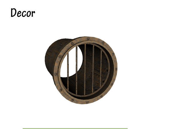 Sims 3 — Airlock Small Shaft (end piece - barred) by Cyclonesue — Make small shafts with these pieces - decorative only.