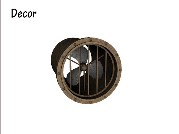 Sims 3 — Airlock Small Shaft (end piece with fan) by Cyclonesue — Make small shafts with these pieces - decorative only.