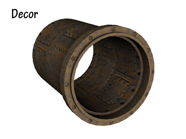 Sims 3 — Airlock Large Shaft (end piece) by Cyclonesue — Make large shafts with these pieces - decorative only. By