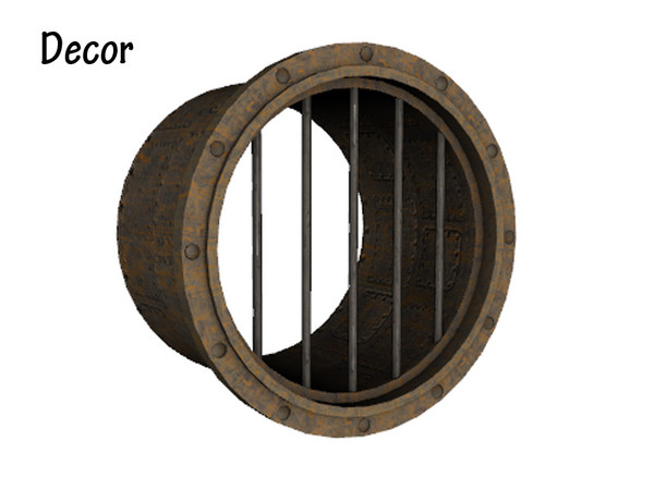 Sims 3 — Airlock Large Shaft (barred end piece) by Cyclonesue — Make large shafts with these pieces - decorative only. By