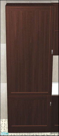 Sims 2 — Bavaria Kitchen Recolour 1 - Tallcabinet by Elize-37sims — Dark wood to match the counters.