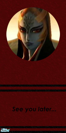 Sims 2 — True Midna by Cassina — Midna from The legend of Zelda Twilight Princess. The words that are written on it are