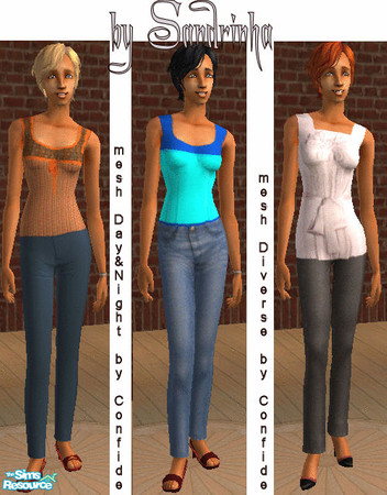 Sims 2 — SM Romantic Outfits by sandrinha — Three outfits for female adults/young adults. I hope you enjoy!