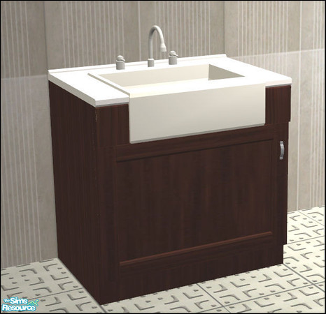 Sims 2 — Bavaria Kitchen Recolour 1 - Sink by Elize-37sims — Dark wood to match the counters.