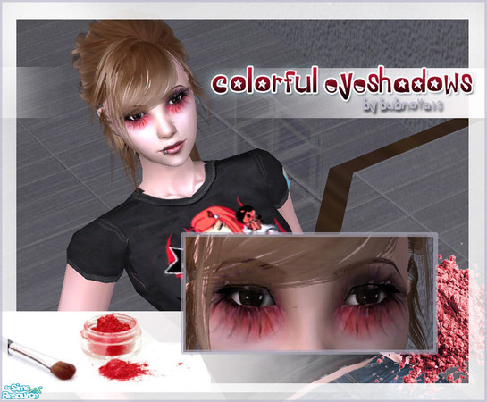 Sims 2 — Colorful eyeshadow set - red by Bubnova13 — These are the bright eyeshadows - 4 colours to choose from =) For