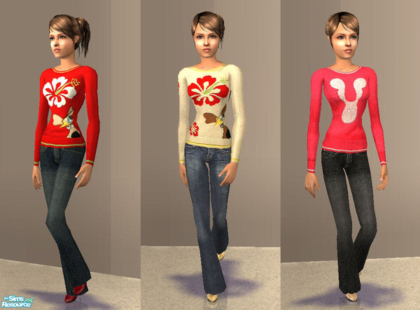 Sims 2 — NS casual teen collection-4. by Natalis — Casual clothes for teenagers-jeans and bright sweater.
