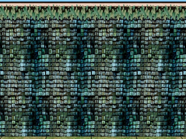 Sims 2 — Strange Cottage wall set - sea by zaligelover2 — Brick wall covering.