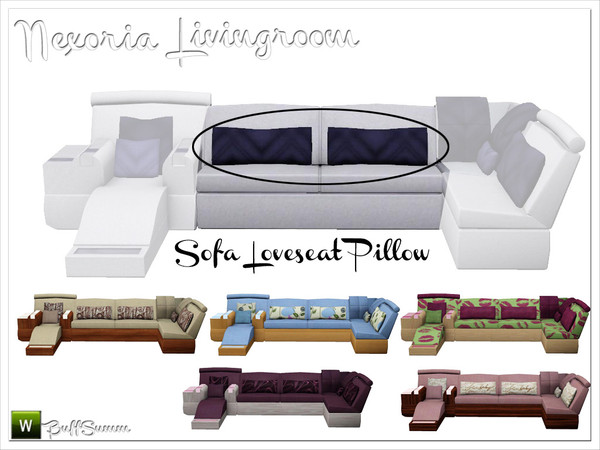 Sims 3 — Nexoria Livingroom Pillow Loveseat by BuffSumm — Design-oriented modern livingroom. Clear and straight-lined
