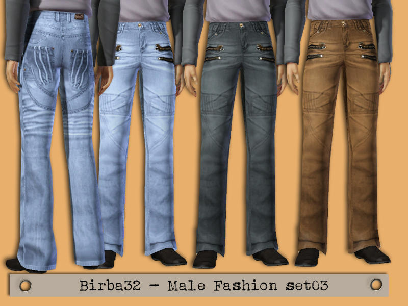 Birba32's Male Fashion set 03 - Jeans with stitching 2