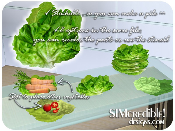 Sims 3 — Time To Salad - Lettuce Leaves *Decor* by SIMcredible! — Funny Kitchen series - Time to Salad by