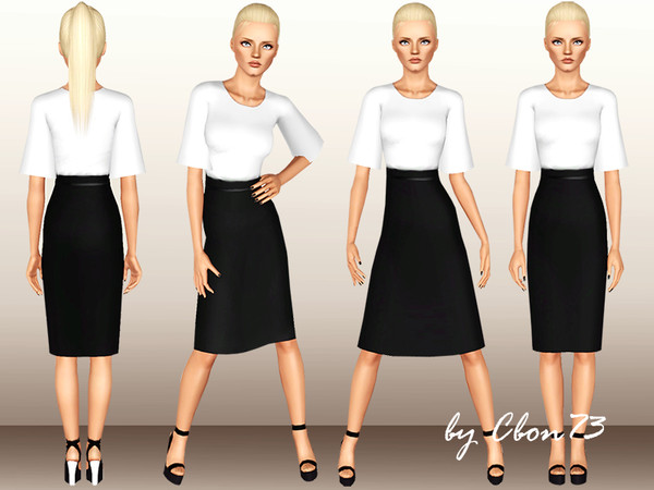 Sims 3 — Bicolor Kimono Dress by Cbon73 — Female Adult and Young Adult Everyday and Formal Wear Full Handpainted Full