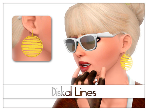 Sims 3 — Diskal Lines earrings by Kiolometro — Beautiful earrings made of metal. Earrings in shape of a lines.