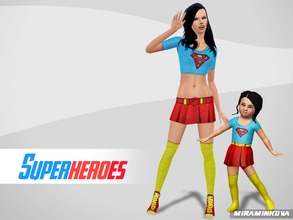 Sims 3 — SuperFamily Set by miraminkova — SuperFamily Set includes a superman outfit for Halloween for your little girl