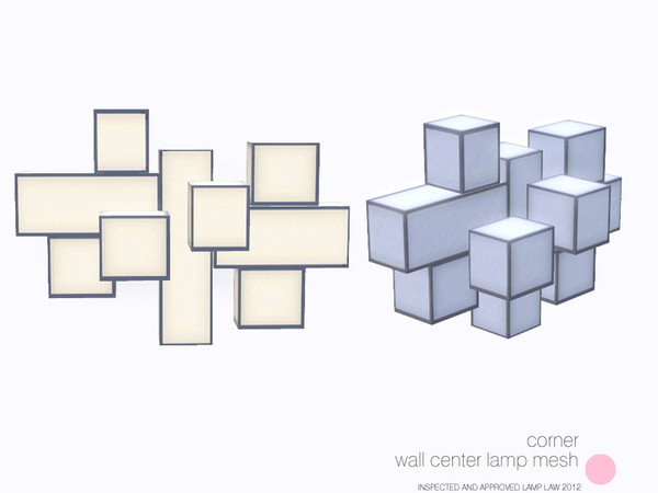 Sims 3 — Corner Wall Center Lamp Mesh by DOT — Corner Wall Center Lamp Mesh by DOT of The Sims Resource