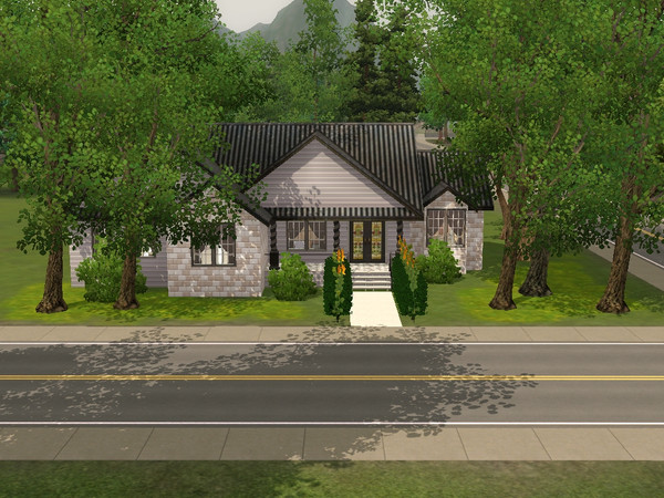Sims 3 — Moonlight Vintage by Xodess — This lovely 1 floor cottage-type house has 2 bedrooms (1 double and 1 single), 2