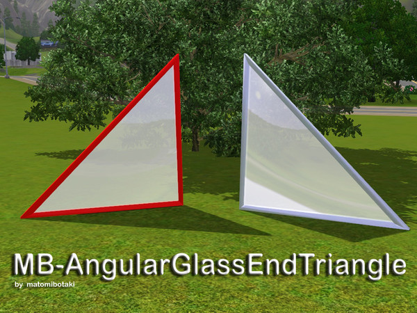 Sims 3 — MB-AngularGlassEndTriangle by matomibotaki — MB-AngularGlassEndTriangle, endpart of my new fence meshes to fit