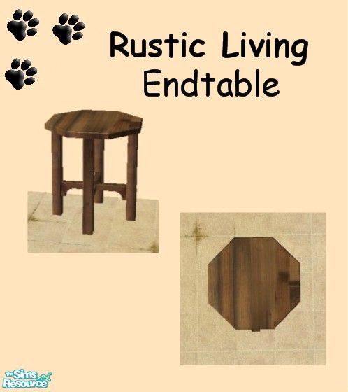 The Sims Resource - Rustic Living - Brown Recolor Set - End Table