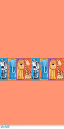 Sims 2 — Jungle Creatures Nursery - Peach Wallpaper by lym — Part of my Jungle Creatures Nursery set.