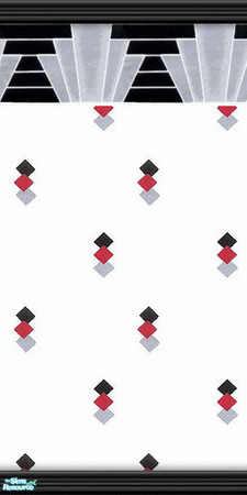 Sims 2 — Art Deco Series 1 - Red Triple Diamonds by Rowena DeVandal — Third time\'s the charm! Originally created for