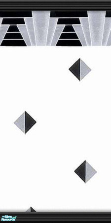 Sims 2 — Art Deco Series 1 - Grey & Black Diamonds by Rowena DeVandal — Third time\'s the charm! Originally created