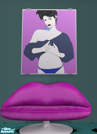 Sims 2 — Nagel Serigraph 10 by cruinne — Patrick Nagel\'s art is virtually ubiquitous 80\'s in pop culture. Just add some