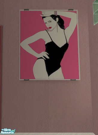 Sims 2 — Nagel Serigraph 07 by cruinne — Patrick Nagel\'s art is virtually ubiquitous 80\'s in pop culture. Just add some